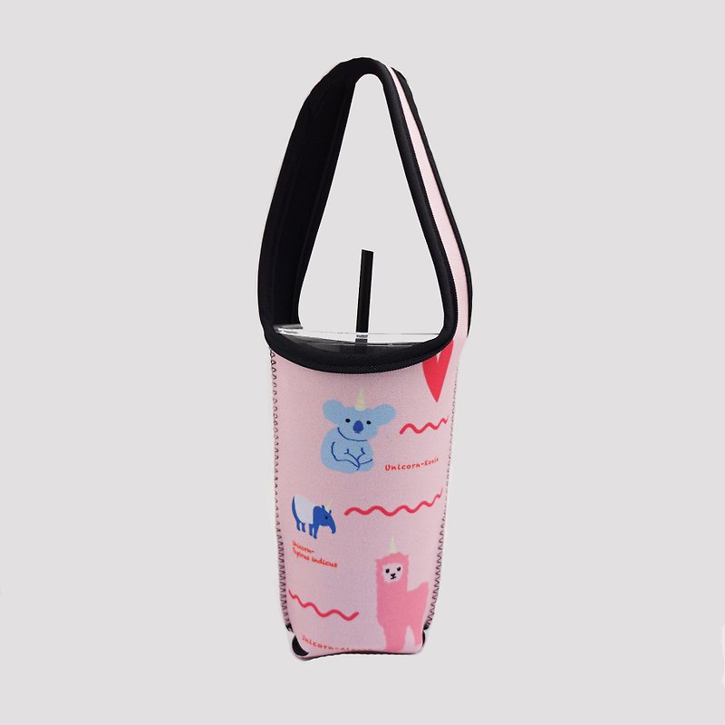 BLR Eco-friendly Beverage Bag Pink Animal One Day Monster Joint Ti 42 - Beverage Holders & Bags - Polyester Pink