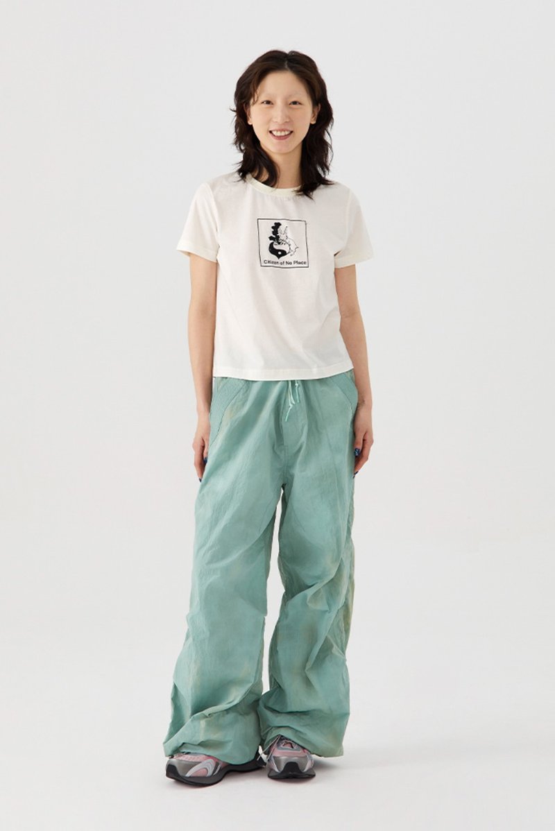 Stamp T-Shirt 匹馬棉印章兔正肩T恤 無性別穿搭 - 帽T/大學T - 棉．麻 白色