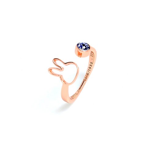 Mille-Feuille Fashion 【Pinkoi x miffy】Miffy 藍寶石奧地利水晶戒指 | 九月誕生石
