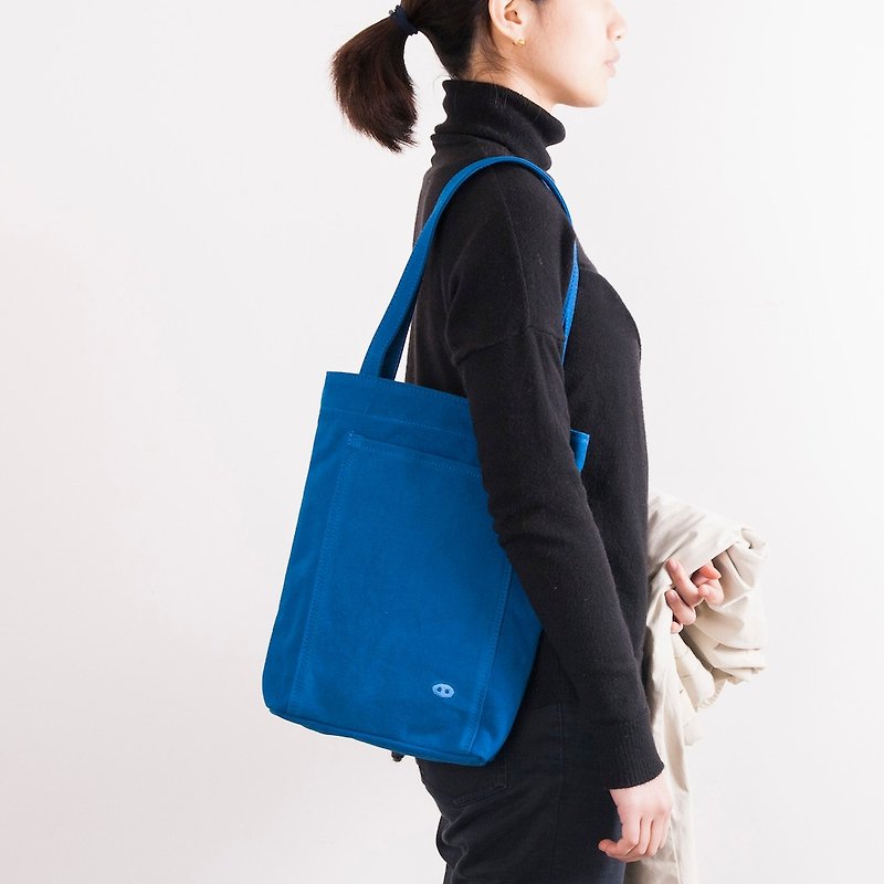 蘑菇Mogu/ 帆布肩背包 / 甘丹袋（鈷藍） - 側背包/斜背包 - 棉．麻 藍色