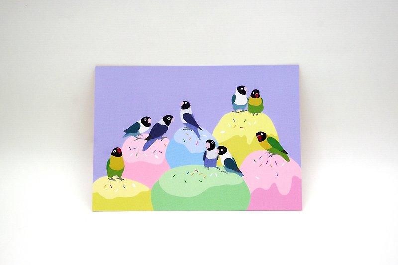 牡丹鸚鵡 明信片 (ICE CREAM LAND) - 心意卡/卡片 - 紙 多色