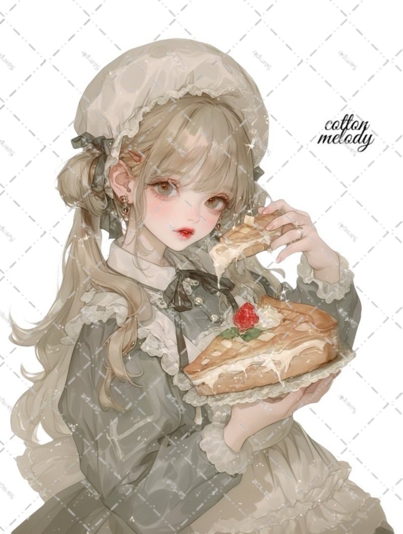 【限定】original sticker no.SB17 // nene様コラボ Patisserie Melody人物ステッカー cottonmelody - 貼紙 - 紙 