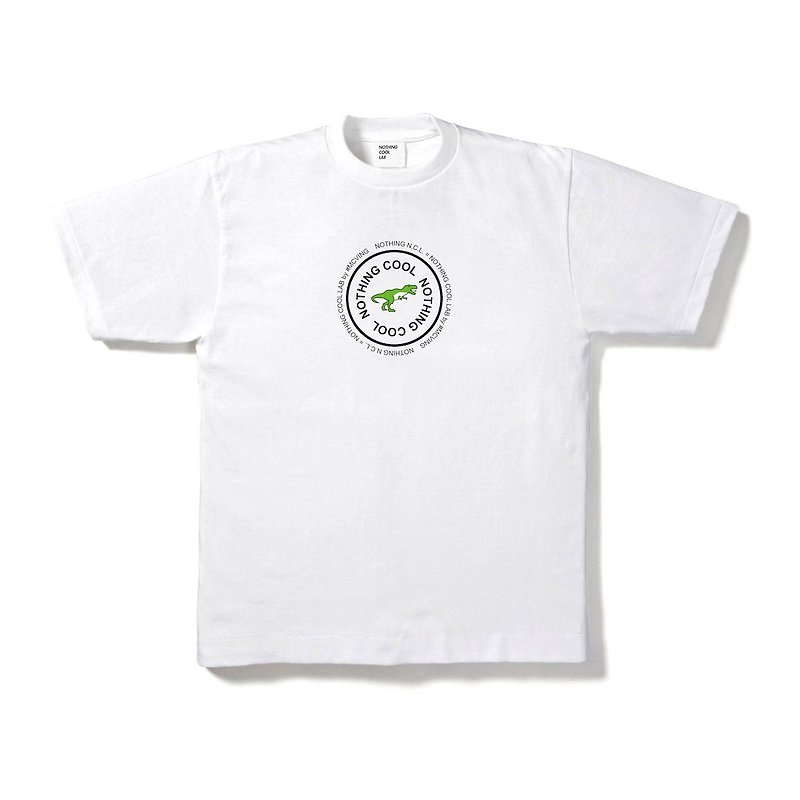 Limited Thick T-Shirt - Dinosaur White - เสื้อยืดผู้ชาย - ผ้าฝ้าย/ผ้าลินิน ขาว