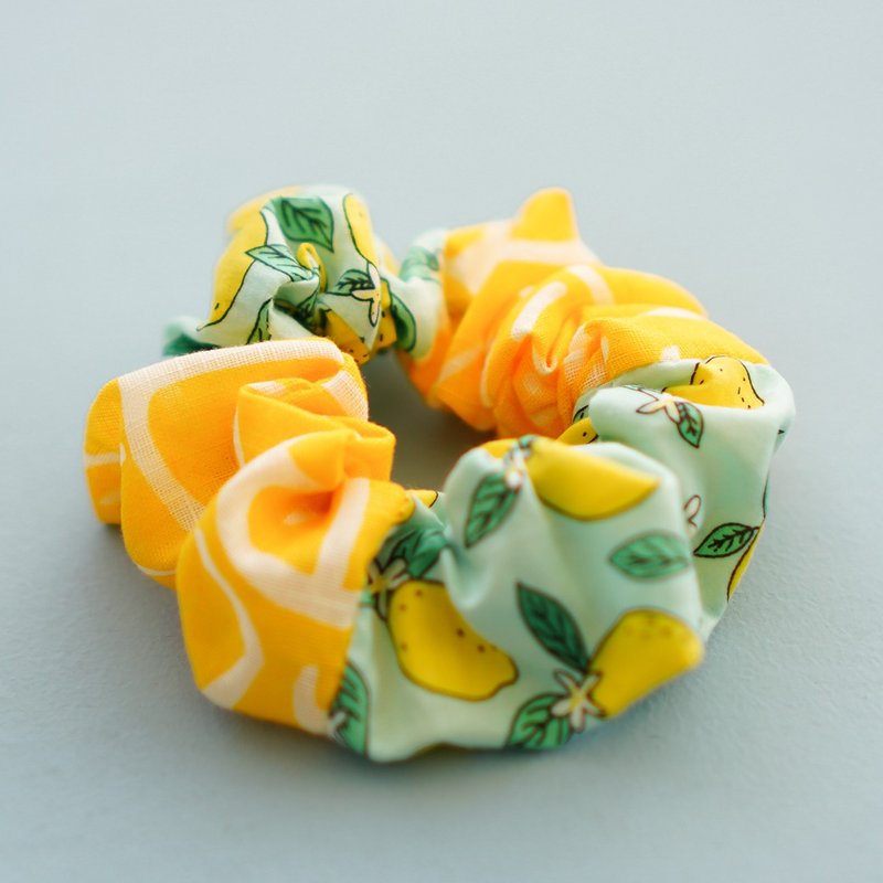 The most beautiful gift: Scrunchie Day and Lemon Candy - Hair Accessories - Cotton & Hemp Green