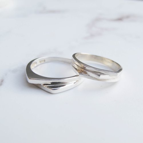 [Handmade custom silver jewelry] Chattering handmade Silver| Sterling silver couple ring |