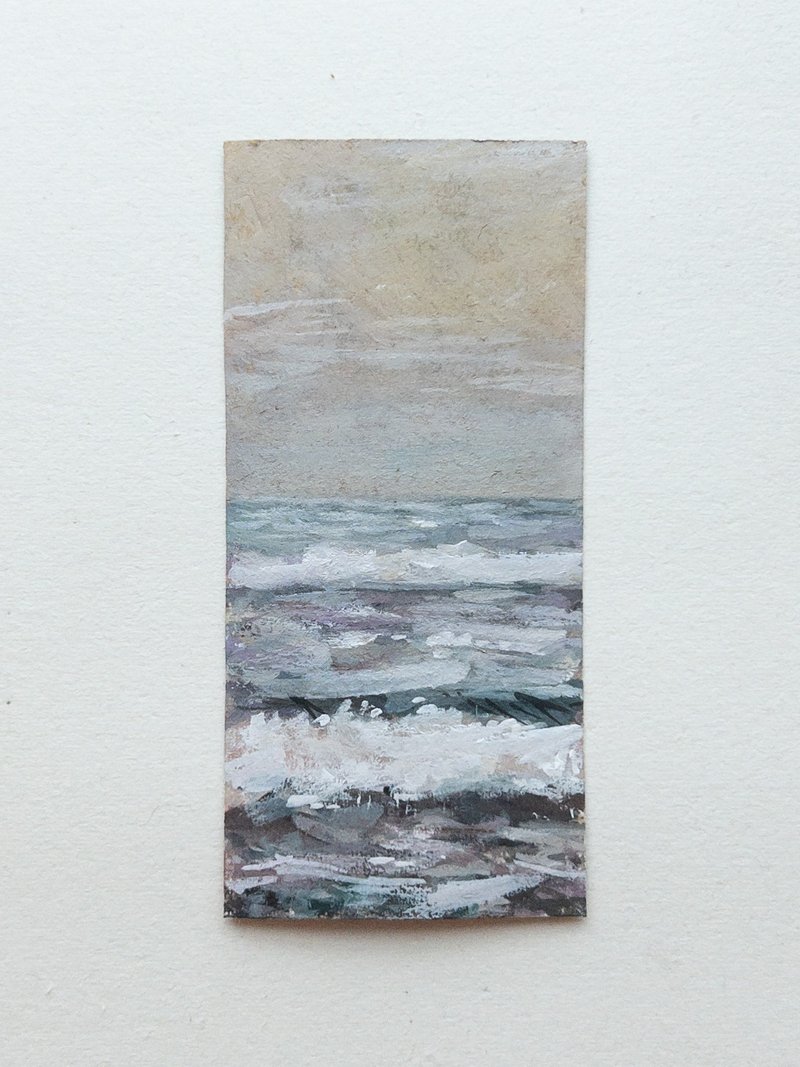 Starry Scenery, Object & Original Painting/Hand-painted/Impressionist Healing Decoration Capture of a Wave - Frame Included - Posters - Paper 