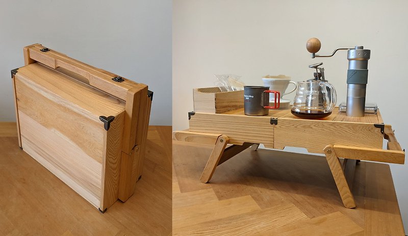 CafeCube-Drip coffee storage box table/equipment hand storage/Taiwanese cypress/outdoor table - ชุดเดินป่า - ไม้ 