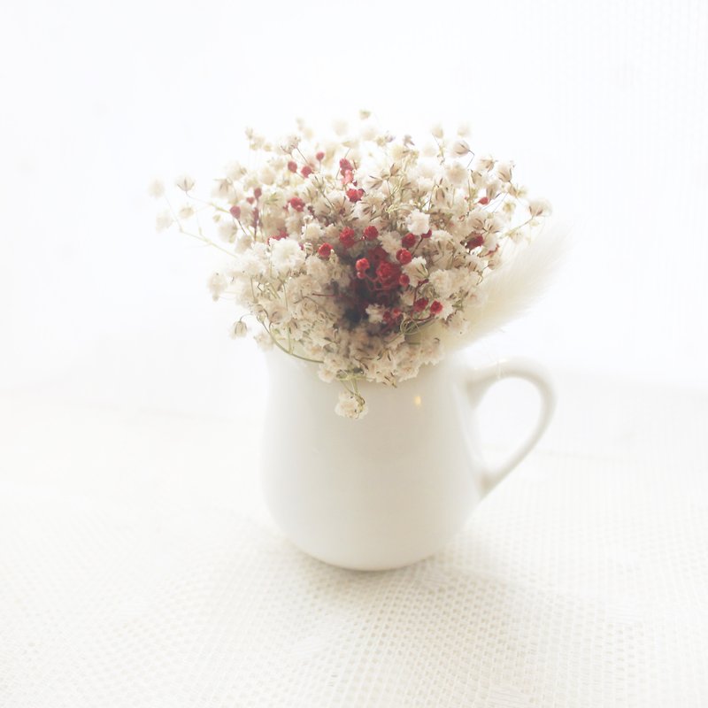 ロマンチックな小さなミルクアザミミニテーブルフラワー・ジプソフィラドライフラワークラシックフラワーセレモニー - 花瓶・植木鉢 - 寄せ植え・花 ピンク