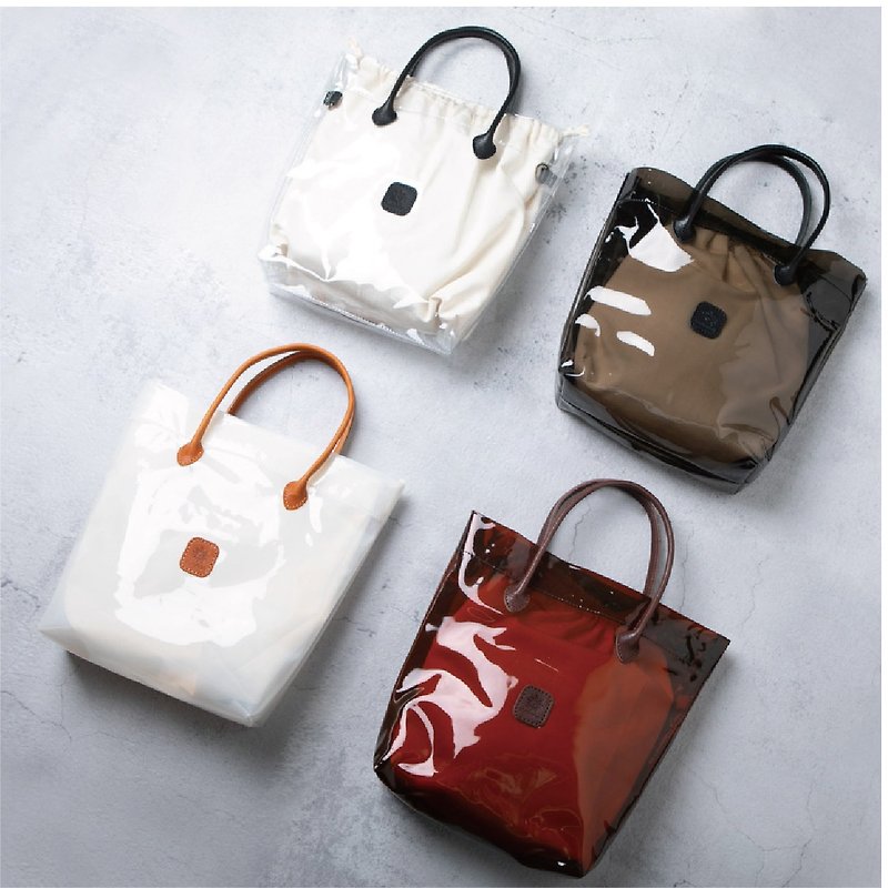 Clear bag for women, 2-way shoulder bag, transparent bag, vinyl bag, tote bag, pool bag, pouch, bag, for adults, PVC, lightweight, HAB021 - Handbags & Totes - Genuine Leather Multicolor