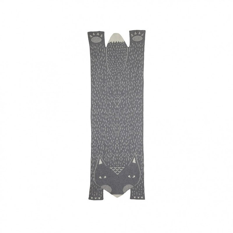Fox Pure Wool Shaw - Grey | Donna Wilson - Knit Scarves & Wraps - Wool Gray