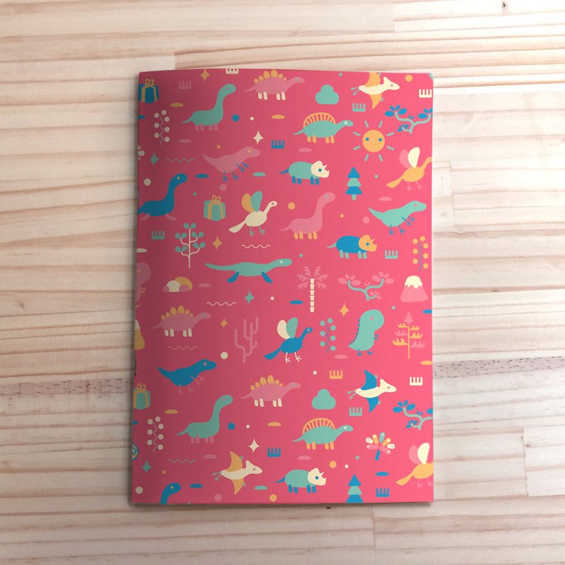 Lonely Planet 2.0 Notebook-Dinosaurs Go to Market- ショッキングピンク A5 - ノート・手帳 - 紙 ピンク
