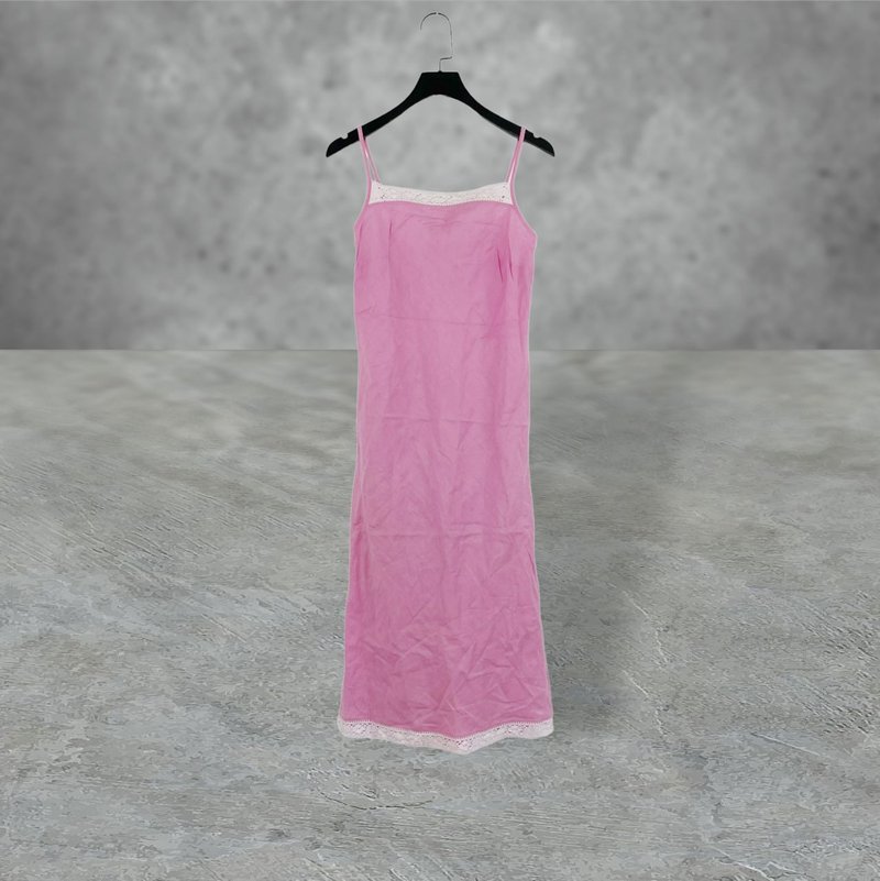 Second-hand pink lace dress OPD409 - One Piece Dresses - Polyester Pink