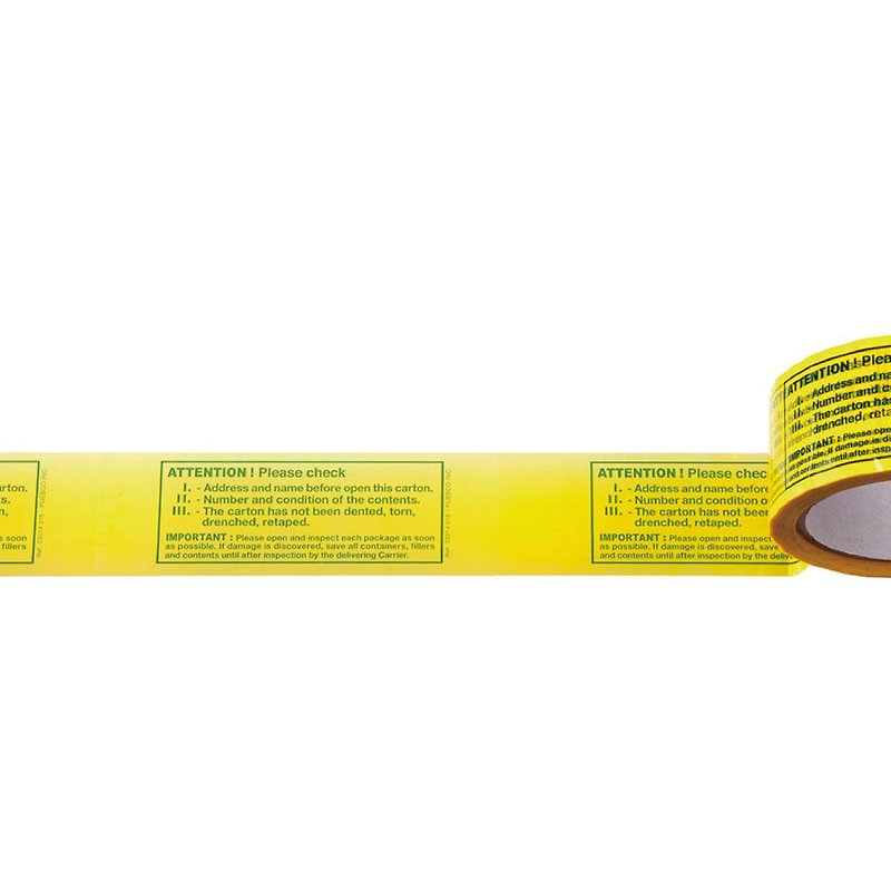 PACKING TAPE Attention warning slogan pattern tape - Stickers - Plastic Yellow