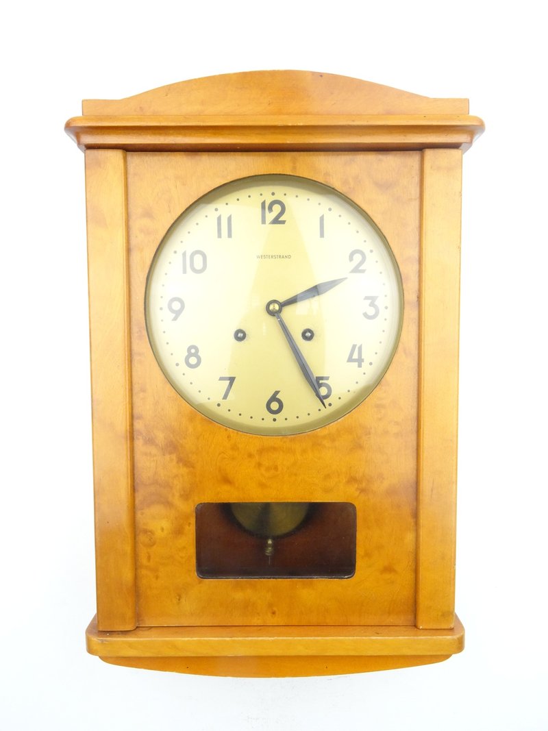 Swedish Vintage Gustavian Antique Wall Clock Mid Century (Mora era) - Clocks - Wood Gold