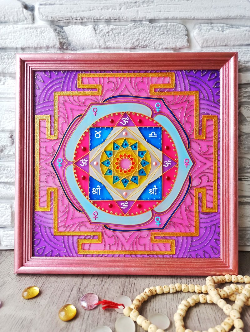 Venus Yantra Shukra Vastu疗愈绘画精神家园装饰正能量 - 壁貼/牆壁裝飾 - 玻璃 粉紅色