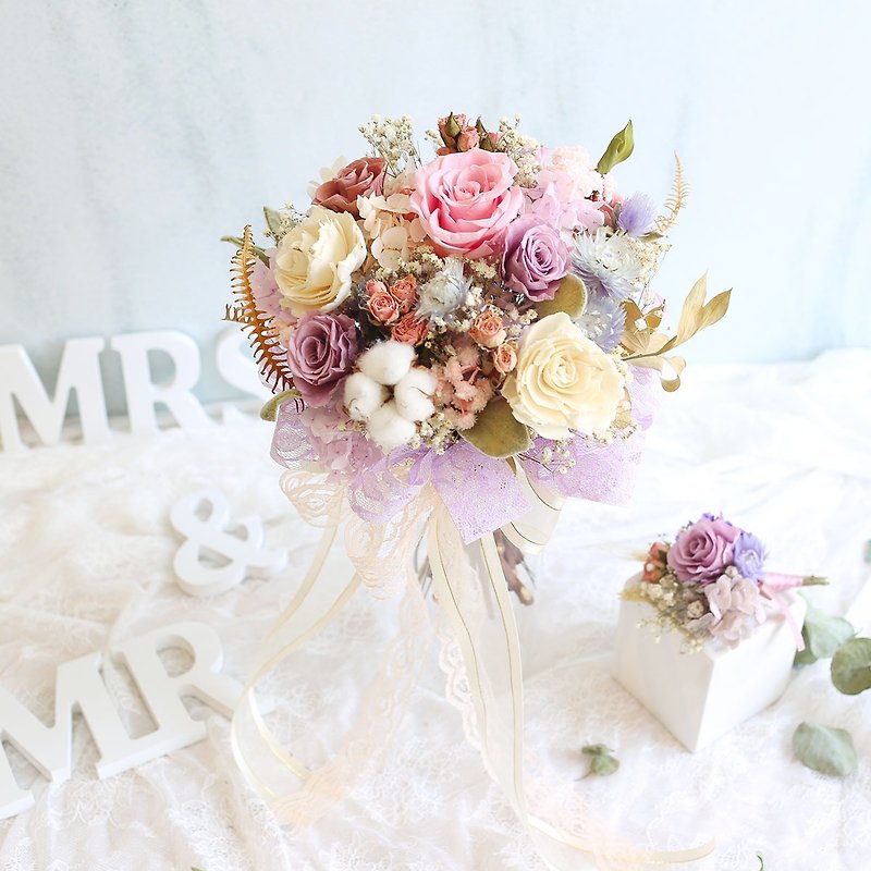 Hand-made bouquet NO.12*Zimi stars/immortal flowers dry flower bouquets are designed for wedding bouquets - Dried Flowers & Bouquets - Plants & Flowers 