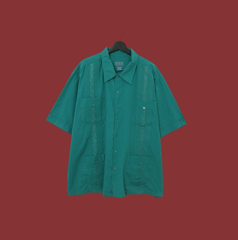 Back to Green- 古巴刺繡襯衫 cb-11 vintage shirt - 男裝恤衫 - 聚酯纖維 