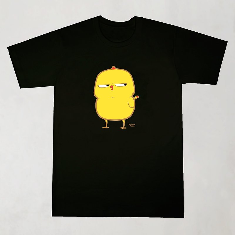 Warbie T-shirt combed cotton (Black) - 帽T/大學T - 棉．麻 黑色