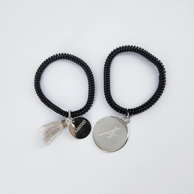 AM0000 brand recognition seamless hair ring / bracelet - เครื่องประดับผม - โลหะ สีเงิน