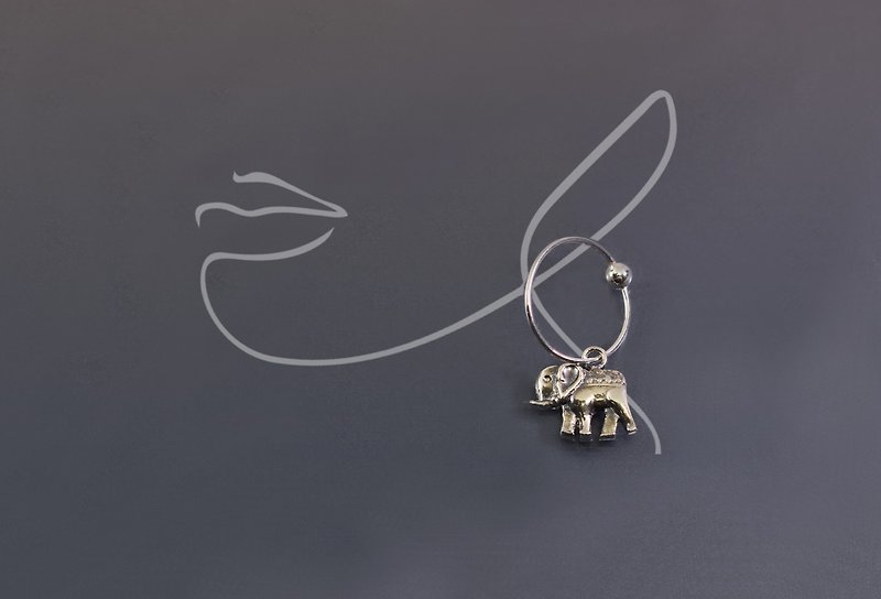 動物系列-小象925銀耳環(單支/一對) - 耳環/耳夾 - 純銀 紅色