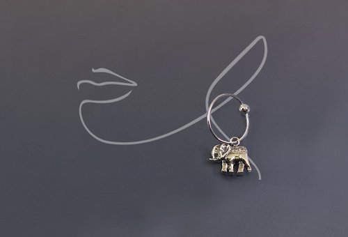 Maple jewelry design 動物系列-小象925銀耳環(單支/一對)