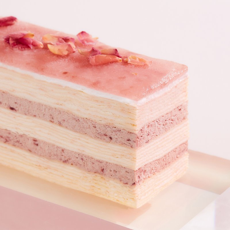 [Mother's Day Cake] Crystal Mille Crepe Cake - Oriental Beauty Rose Tea | Gold Foil Original Fresh Milk - เค้กและของหวาน - อาหารสด 