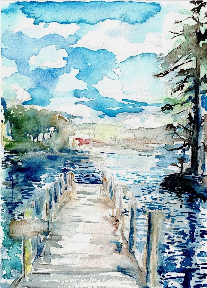 Original Painting - Lake District, Windermere, UK - การ์ด/โปสการ์ด - กระดาษ 