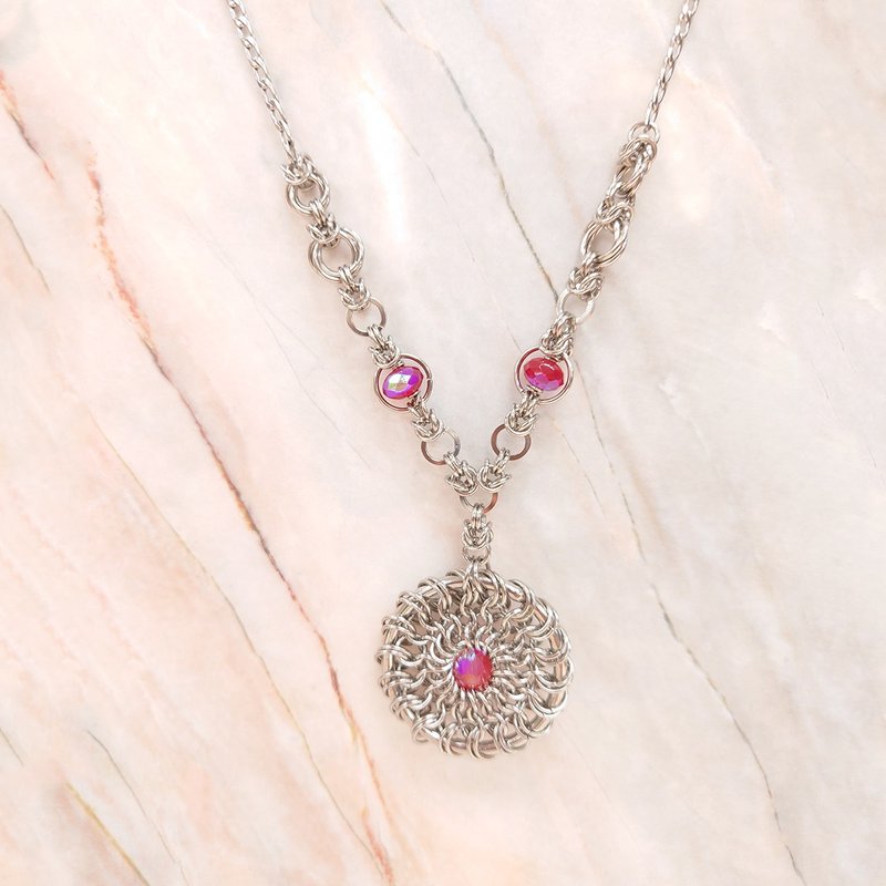 World Covenant- Stainless Steel Necklace - สร้อยคอยาว - สแตนเลส สีแดง