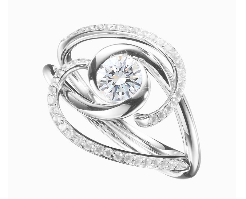14k gold moissanite & diamond engagement ring set. Bridal wedding band set. - General Rings - Precious Metals Silver