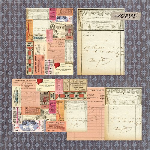 myvioletsaturn Printable Collage Sheet | Tickets, Letters and Reciepts