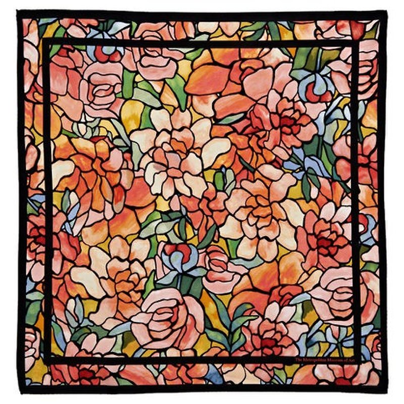 Tiffany Art Nouveau Peony scarf - ผ้าพันคอ - ผ้าไหม สีแดง