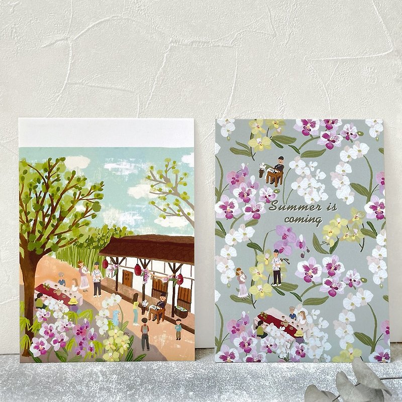Sweet Day  Series Postcard - Orchid / Elegant orchid - การ์ด/โปสการ์ด - กระดาษ ขาว