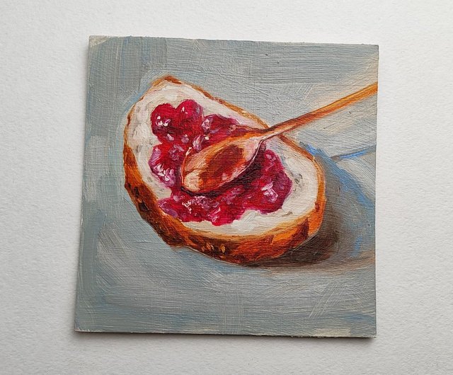 油絵 絵画 【小倉トースト】 油絵 絵画 アートパネル【バタートースト】 | HIROSHI1990