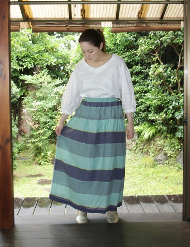 Cotton silk long skirt - Skirts - Cotton & Hemp 