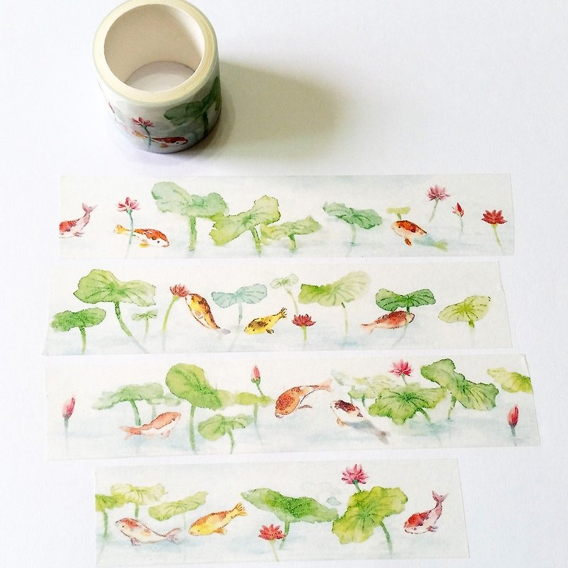 Jielin Washi Tape Lotus and Koi Fish Pond - Washi Tape - Paper 