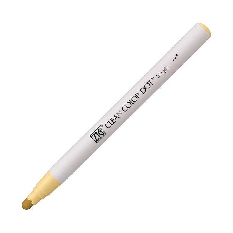 【Kuretake】ZIG Clean Color Dot single-head dot pen cream yellow - อุปกรณ์เขียนอื่นๆ - วัสดุอื่นๆ สีเหลือง