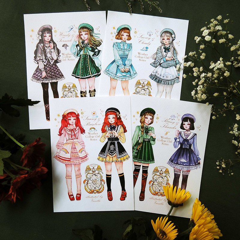 Weather Academy Girl Postcard Set - Cards & Postcards - Paper Green