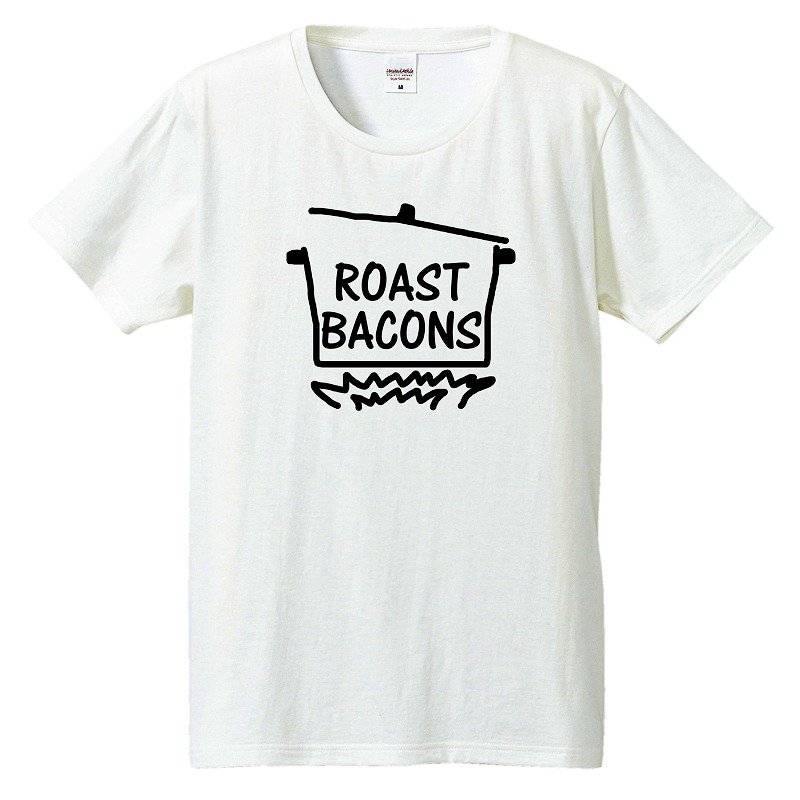 T-shirt / Roast Bacons pot - เสื้อยืดผู้ชาย - ผ้าฝ้าย/ผ้าลินิน ขาว