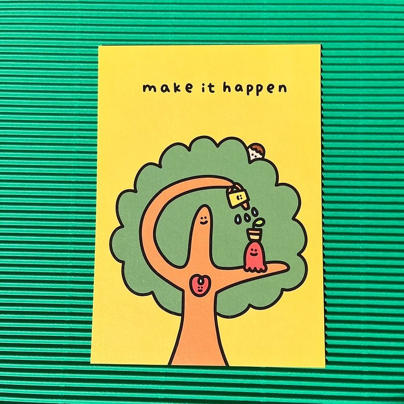 Postcard_Make wishes come true - การ์ด/โปสการ์ด - กระดาษ สีเหลือง