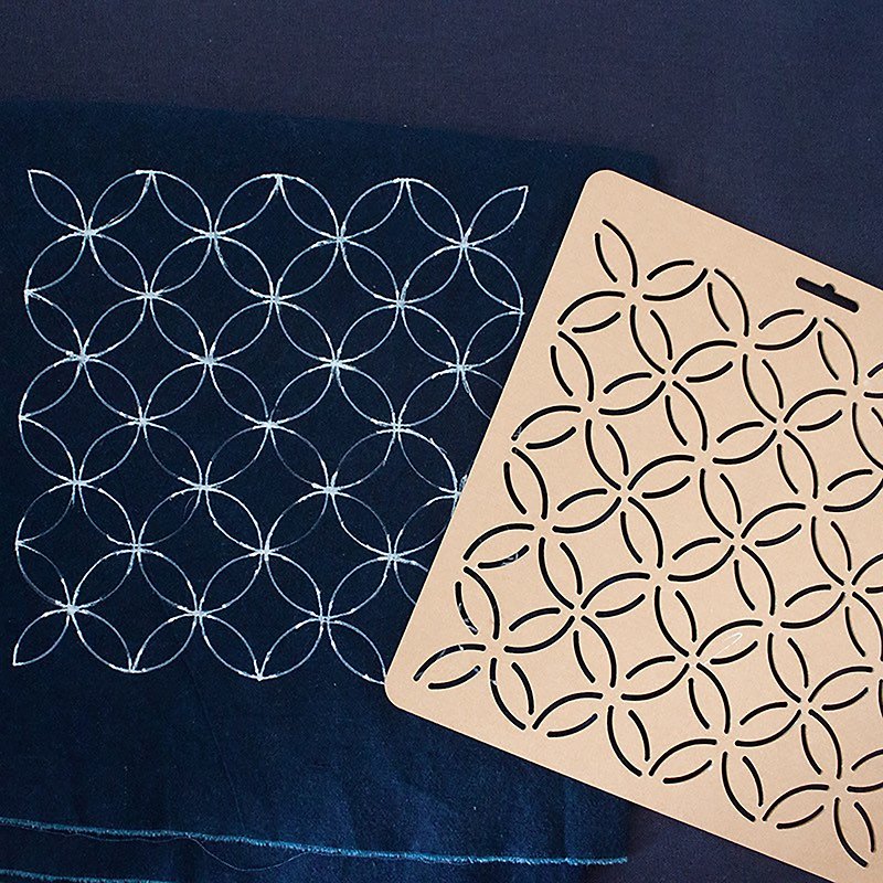 Sashiko Stencil by Acrylic | Petals - Sashiko Embroidery Pattern - Quilting - Other - Acrylic Transparent