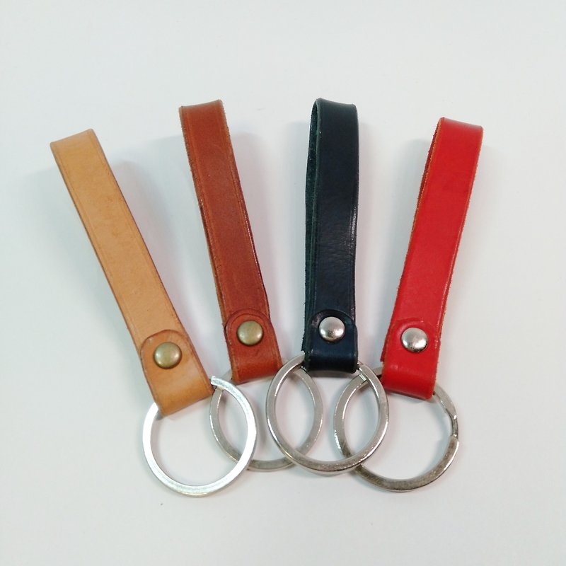 Pinot leather double ring key ring - Keychains - Genuine Leather 