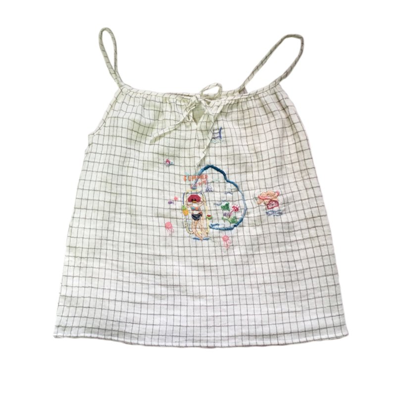 Summer with me embroidery - 女上衣/長袖上衣 - 棉．麻 