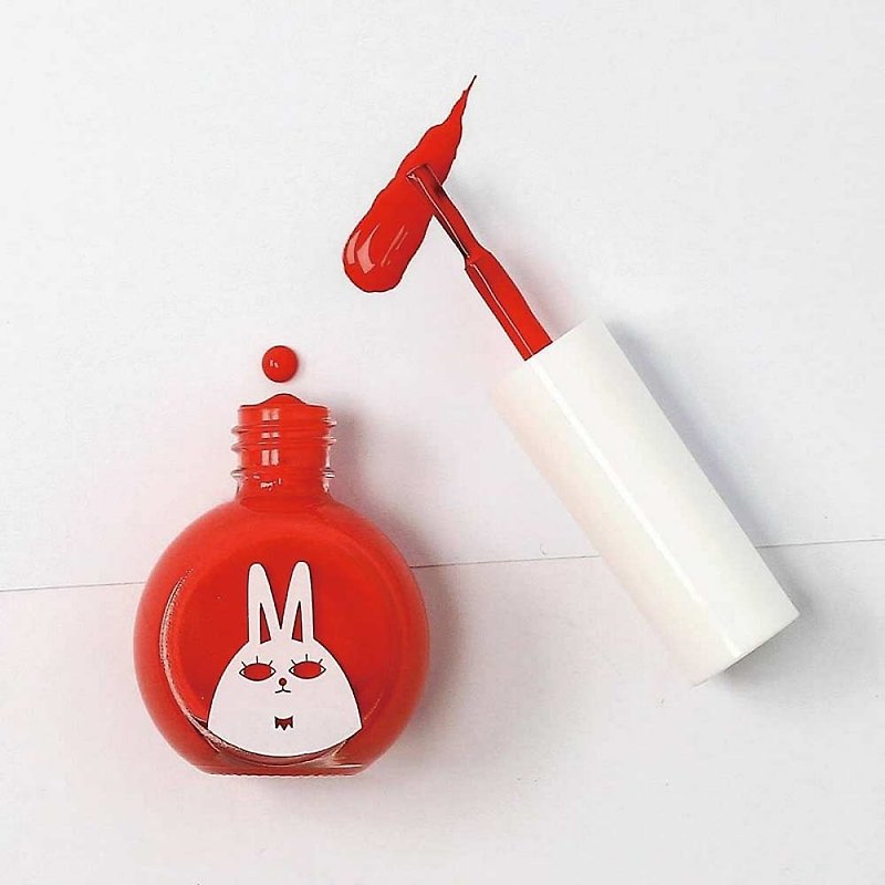 Korean recipebox Korean Rabbit peel-off water-based children's nail polish-Ruby - ยาทาเล็บ - วัสดุอื่นๆ 