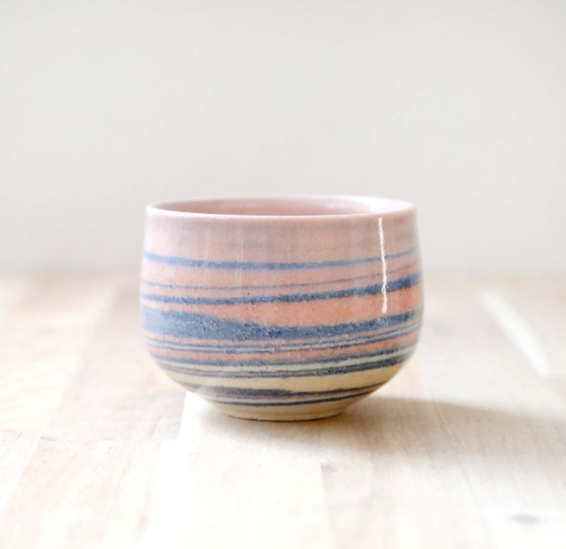 練り上げのお湯のみ 朝焼けの空 １ - 茶壺/茶杯/茶具 - 陶 粉紅色