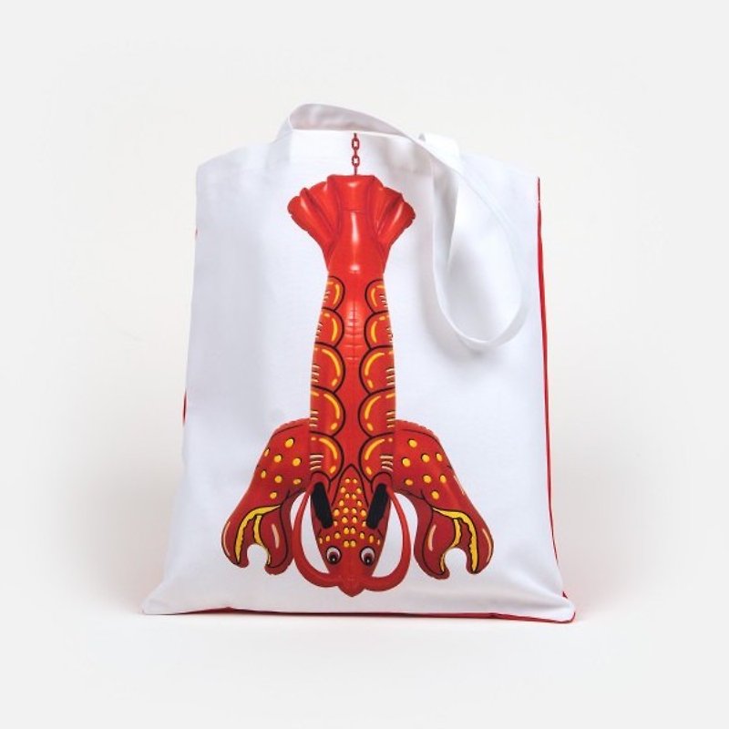 Jeff KOONS：大龍蝦托特包 - 側背包/斜孭袋 - 棉．麻 紅色