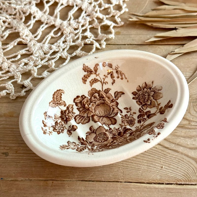 Antique Crown Devon Porcelain ceramic dish - กล่องเก็บของ - เครื่องลายคราม 