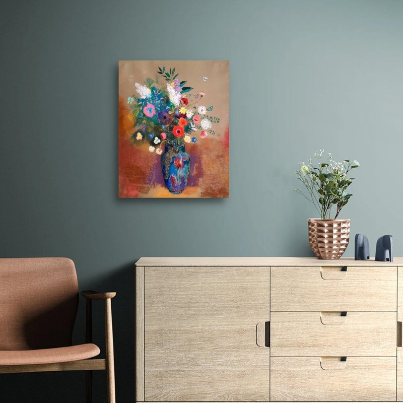 Bouquet of Flowers 奧迪隆魯東 藝術微噴無框畫 - 海報/掛畫/掛布 - 聚酯纖維 