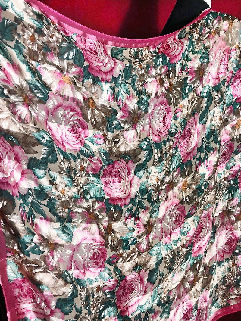 Vintage / pierre cardin texture rose antique shawl silk scarf - Knit Scarves & Wraps - Silk Pink