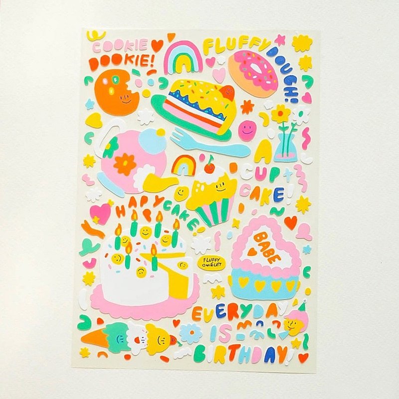 Everyday is Birthday Sticker - 貼紙 - 紙 多色