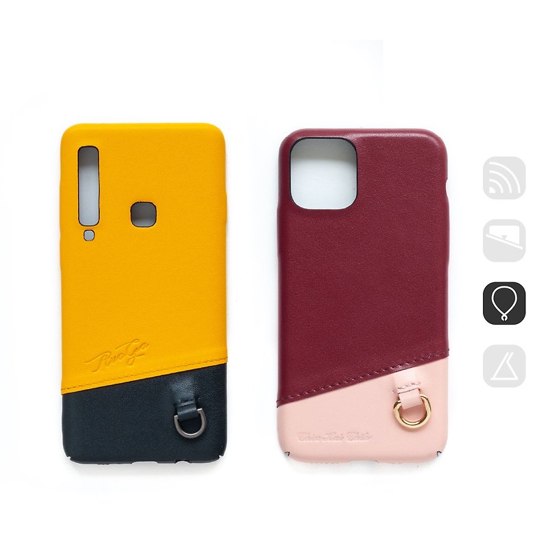 Patina iPhone leather back - Phone Cases - Genuine Leather Multicolor